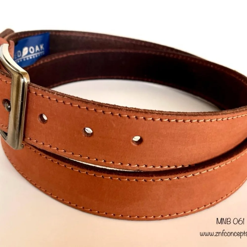 Nubuck Leather Belt, Genuine Leather belt - Picture 6 of 8